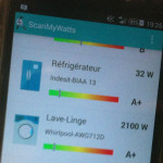 Screenshot smartphone application ScanMyWatts